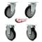 Service Caster 5 Inch Black Polyurethane Wheel Swivel Top Plate Caster Set with 2 Rigid SCC SCC-20S514-PPUB-BLK-2-R514-2 - alternate 3